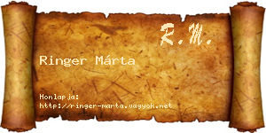 Ringer Márta névjegykártya